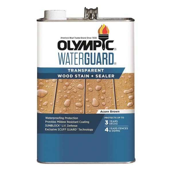 Olympic WaterGuard 1 gal. Acorn Brown Transparent Wood Stain and Sealer