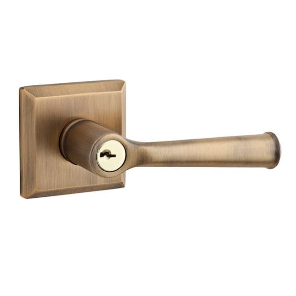 Baldwin Federal Matte Brass and Black Right-Handed Keyed Entry Door Handle