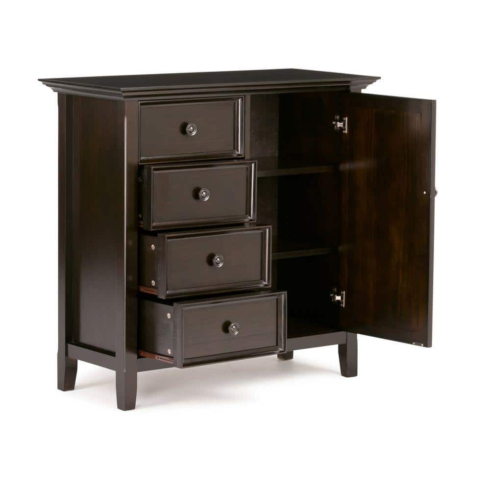 Amherst Hickory Brown Solid Wood Storage Cabinet with Adjustable Shelves