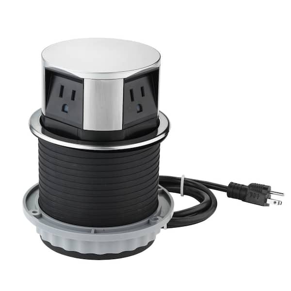 Jgstkcity Pop Up Outlet with 15W Wireless Charger,4 Outlets 15A, Splash  Resistant,3 inch Desk Hole Power Grommet,Space Saver Pop Up Power Outlet  for