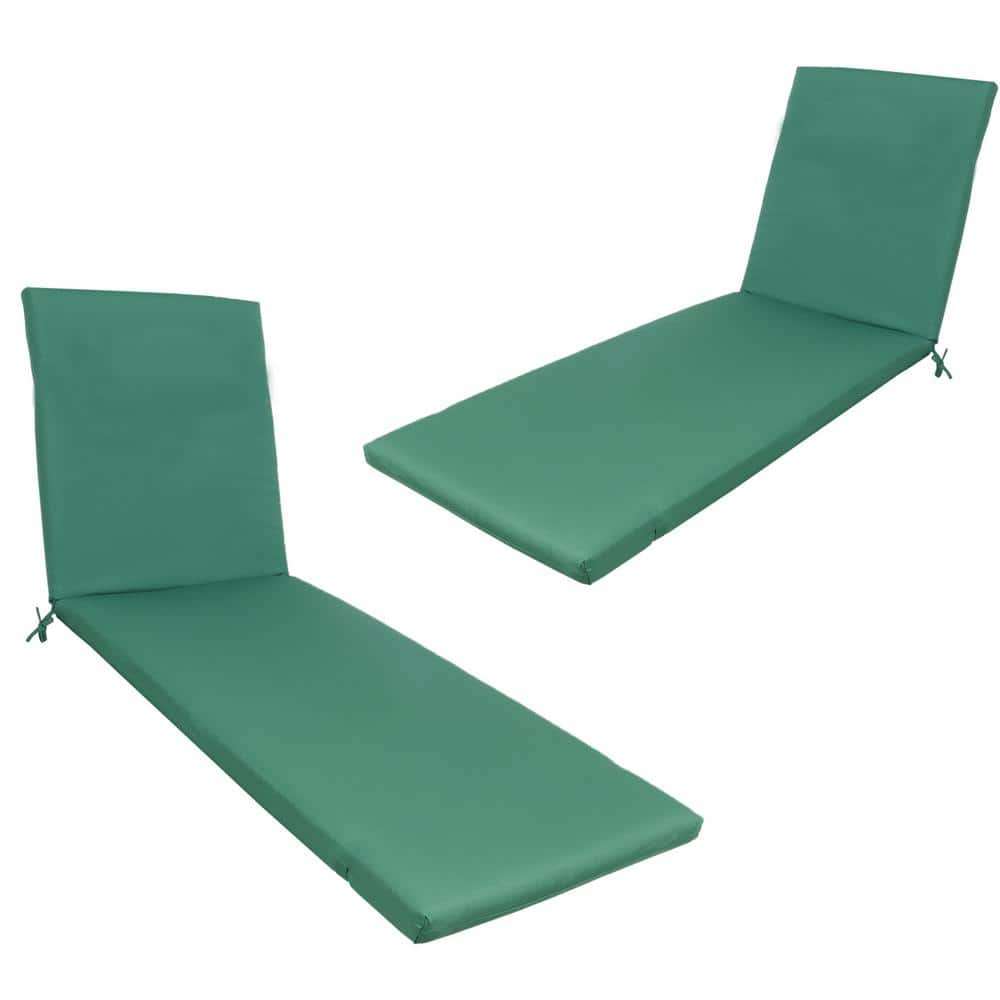 2-Piece Outdoor Lounge Chair Cushion Replacement Set - Green Patio Furnitur