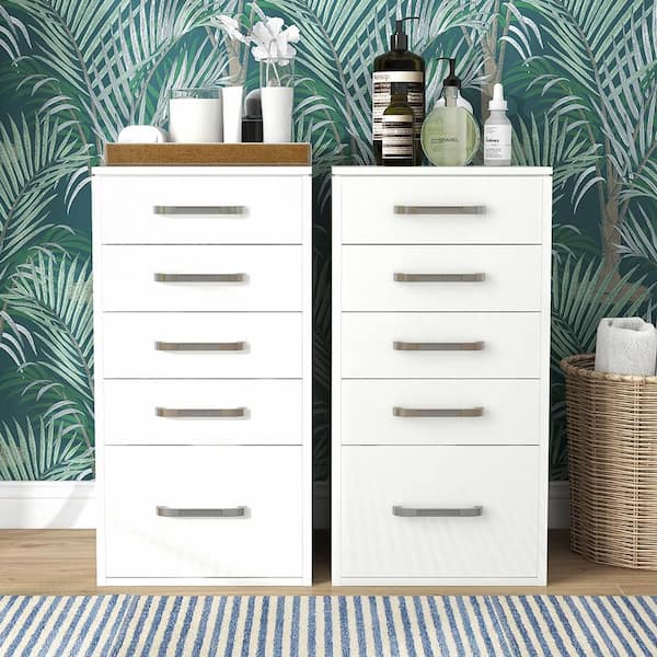 Crossroads White Armoire Vanity Dresser (30 in. H x 15.38 in. W x 15.75 in. D) (Set of 2)