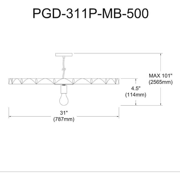 Dainolite 132LEDT-BK Black Single Light 16 Tall Integrated LED