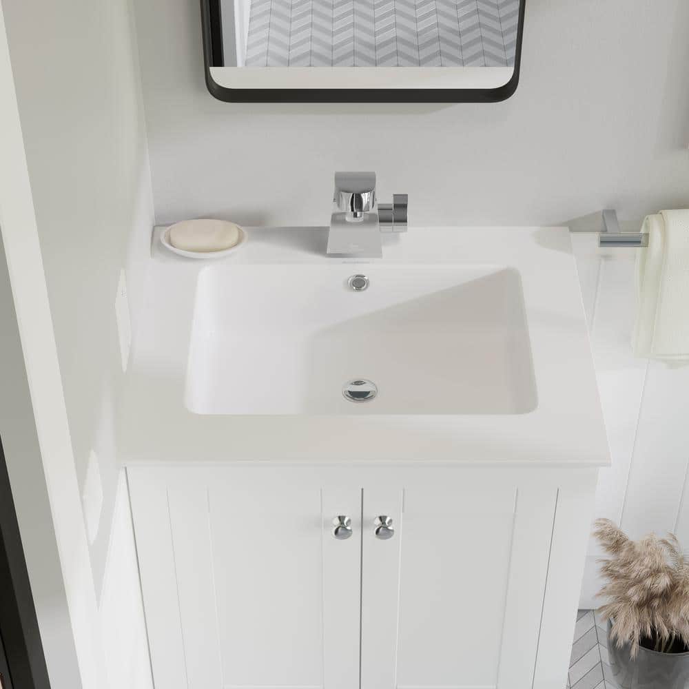 Voltaire 25" Glossy White Ceramic Vanity Top Sink