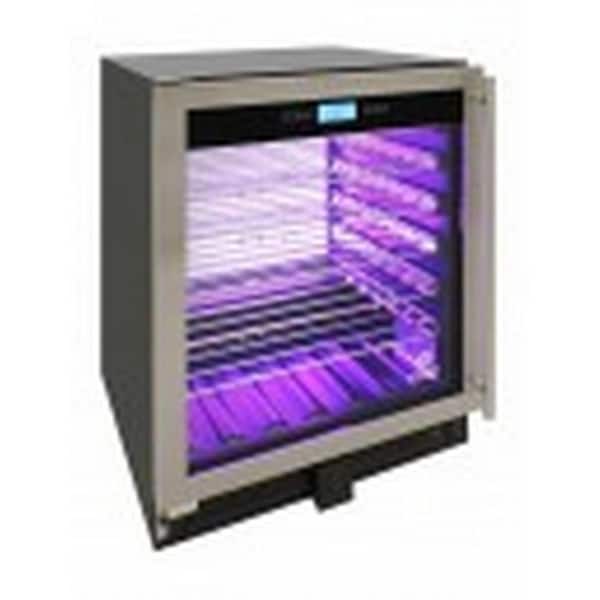 VINOTEMP 23.5 in. 41-Bottle Left Hinge Single Zone Beverage and Wine Cooler in Stainless Steel
