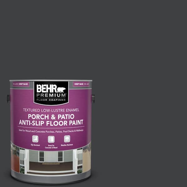BEHR PREMIUM 1 gal. #HDC-MD-04 Totally Black Textured Low-Lustre Enamel Interior/Exterior Porch and Patio Anti-Slip Floor Paint