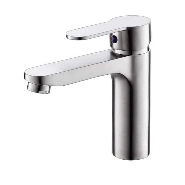 Satico Luxurious Modern Single Handle Single Hole Bathroom Faucet in Brushed Nickel