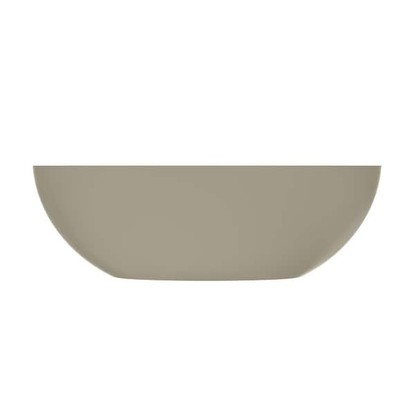 Moray 67 in. x 30 in. Solid Surface Stone Resin Flatbottom Freestanding Bathtub Soaking Bathtub in Khaki