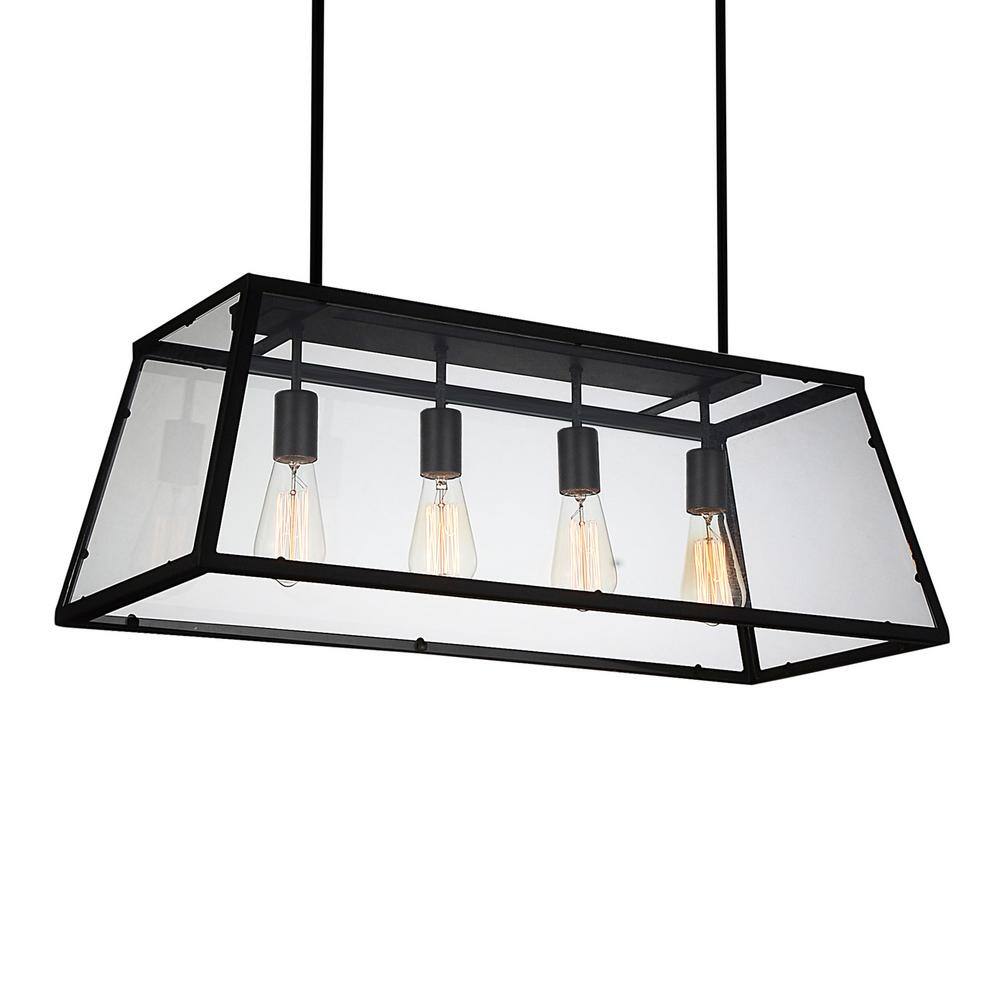 Alyson Urban Farmhouse 31" Black Metal Drum Chandelier