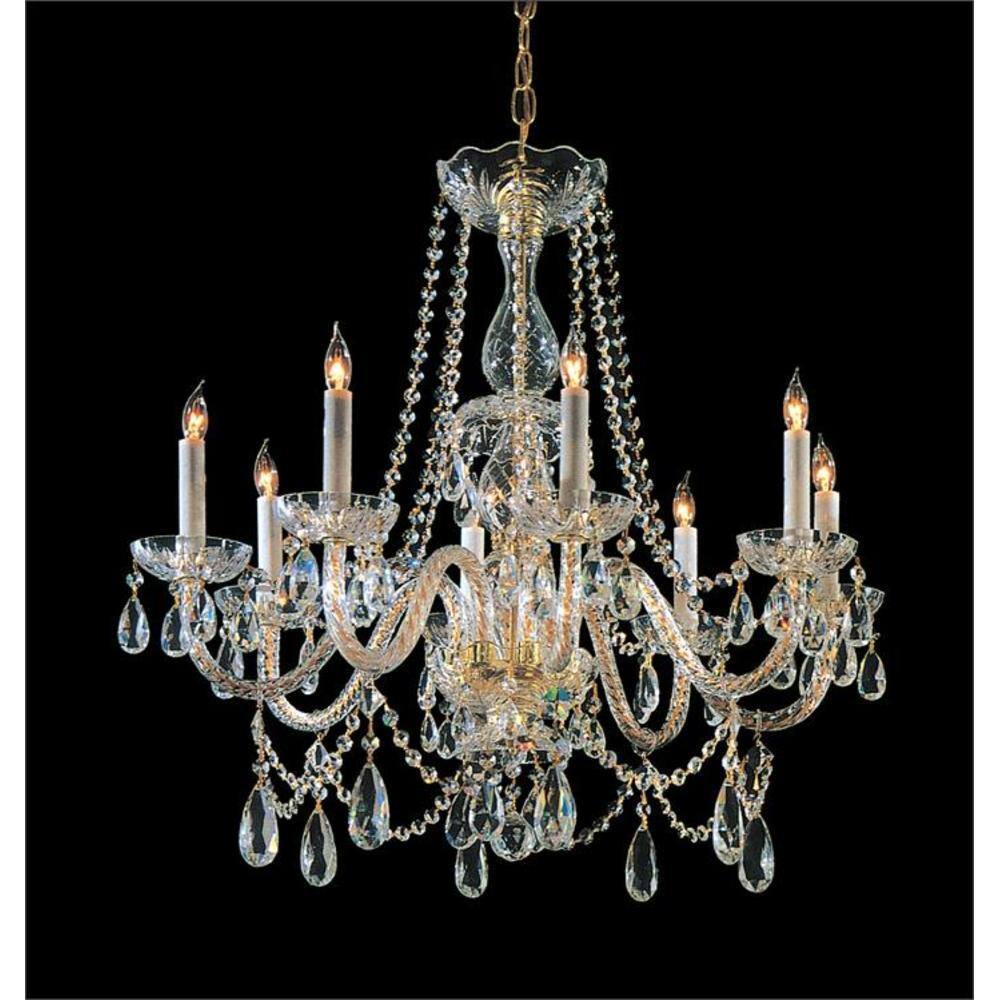 Crystorama Traditional Crystal 8-Light Polished Brass Chandelier 1128 ...