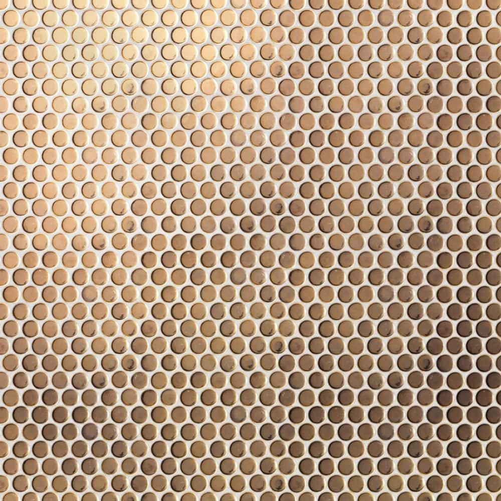 Hudson Penny Round Gold 12 in. x 13 in. Porcelain Floor and Wall Mosaic Tile (10.5 sq. ft. /Case) price history on PriceWatchPro