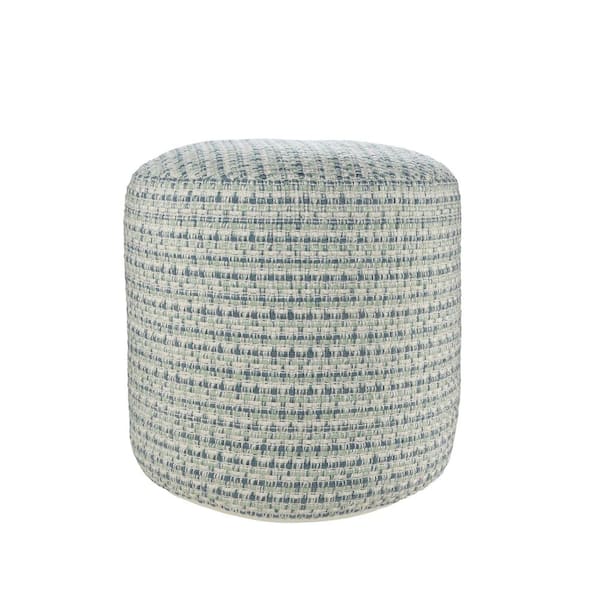 Unbranded Interwoven Coastal Delight Blue / Green 20 in. Indoor Outdoor Pouf