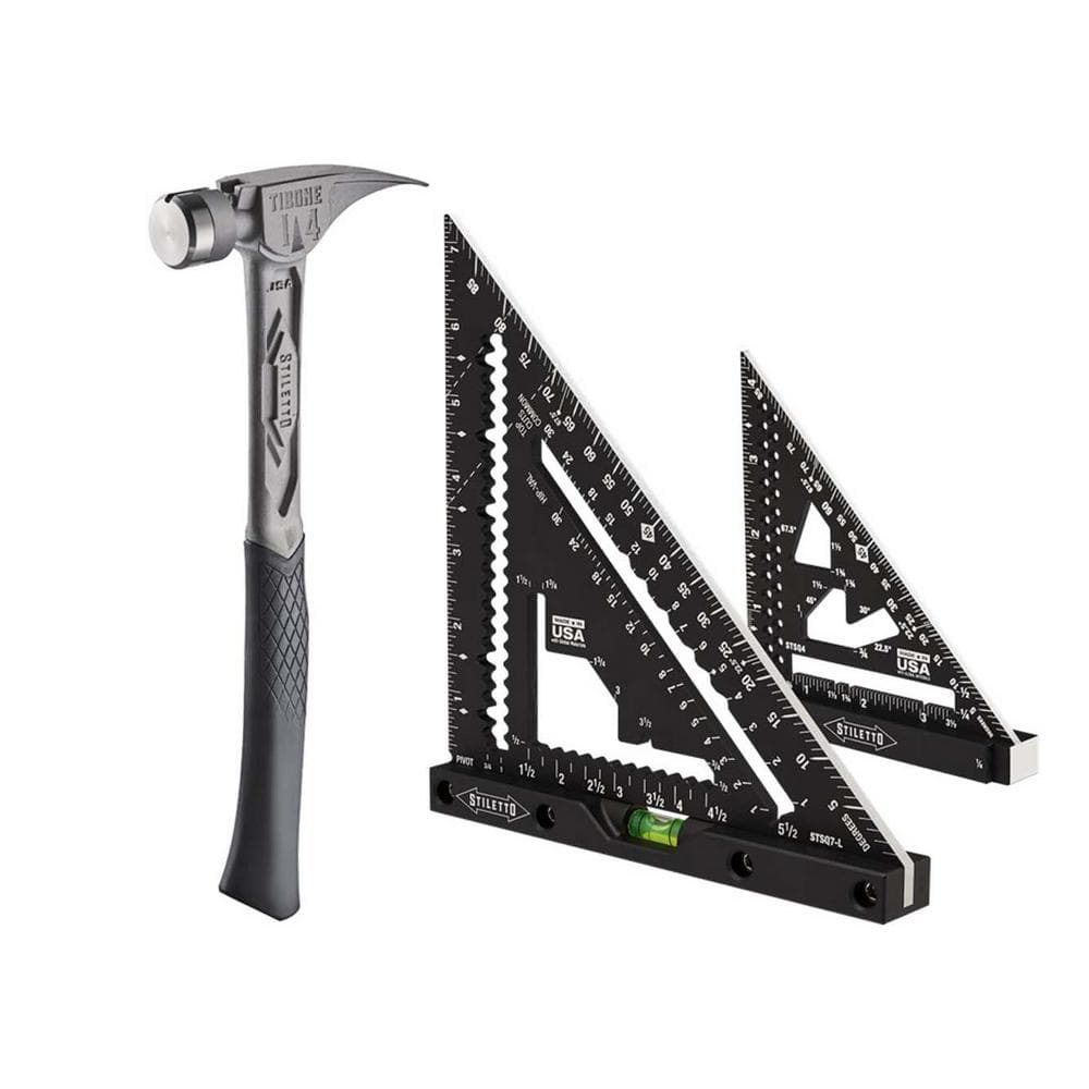 14 oz. TiBone Smooth Face with Curved Handle with 7 in. Carpenter Square with Level and 4.5 in. Trim Square (3-Piece) price history on PriceWatchPro