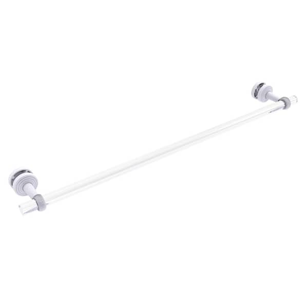 Polished Chrome Allied Brass PB-41T-BB-30-PC Pacific Beach Collection 30 Inch Back Shower Door Towel Bar with Twisted Accents 