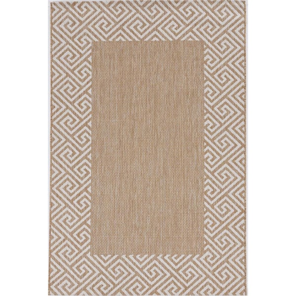 MILLERTON HOME Isla Natural 5 ft. x 8 ft. Global Geometric Indoor/Outdoor Area Rug