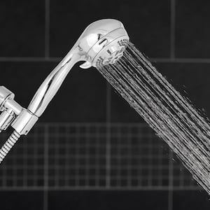 6-Spray 3.5 in. Single Wall Mount Handheld Shower Head in Chrome