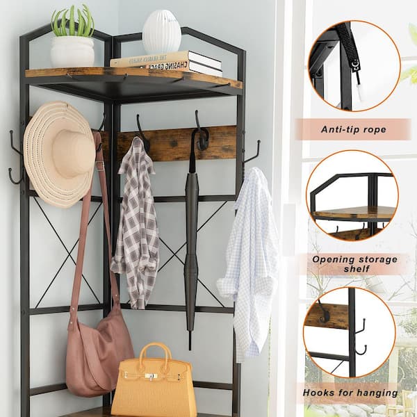 Mieres Entryway Hall Tree Free-Standing Closet Organizer with