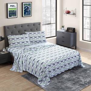 Seattle Seahawks NFL Officially Licenced 2021 Season 4-Piece Multi Color Microfiber Full Bed Sheet Set