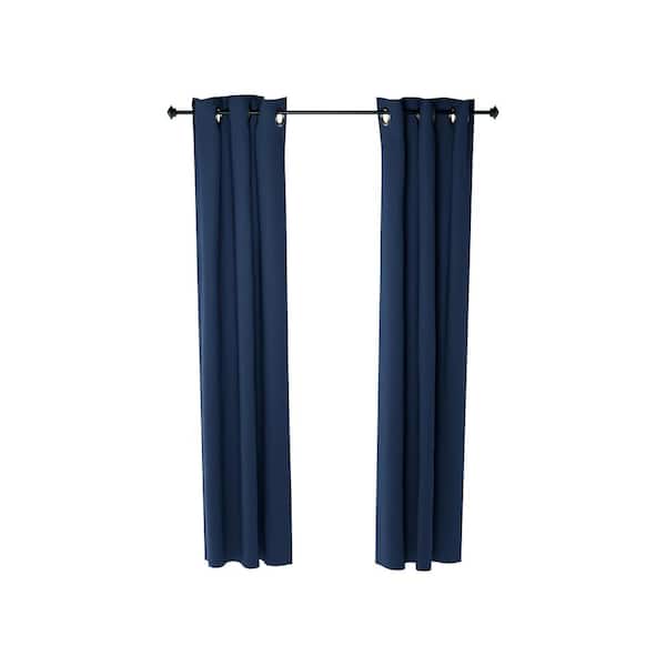 Furinno Dark Blue Grommet Blackout Curtain - 42 in. W x 84 in. L (Set of 2)