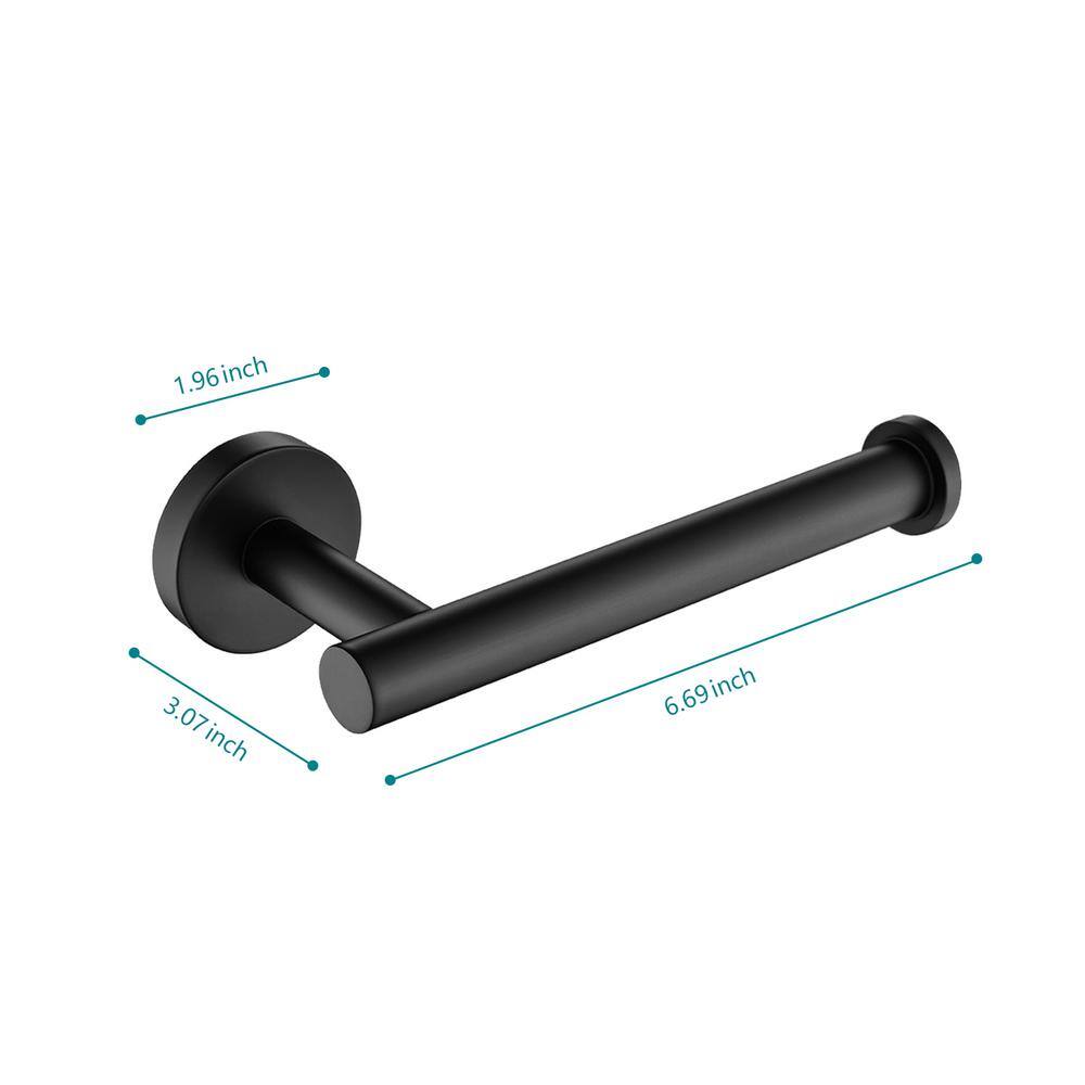 Matte Black Stainless Steel Wall-Mounted Toilet Paper Holder