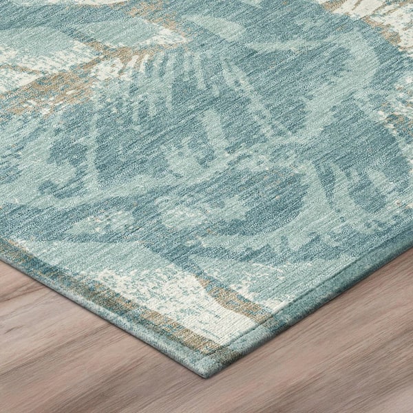 Chantille Machine Washable Indoor/Outdoor Abstract ACN2894 Teal 3 ft. x 5 ft. Area Rug