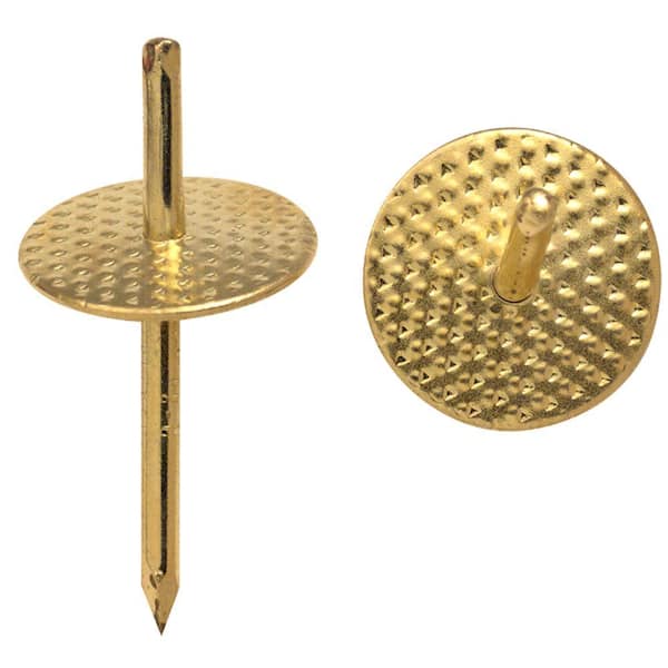 60 lb. Brass-Plated Steel 1-Step Picture/Mirror Hanging Hook (3-Pack)