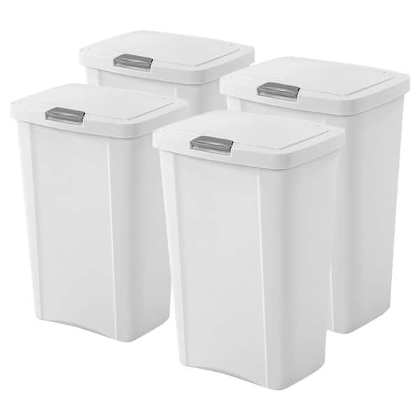 Sterilite 7.5 Gal. White Touch-Top Wastebasket Plastic Household