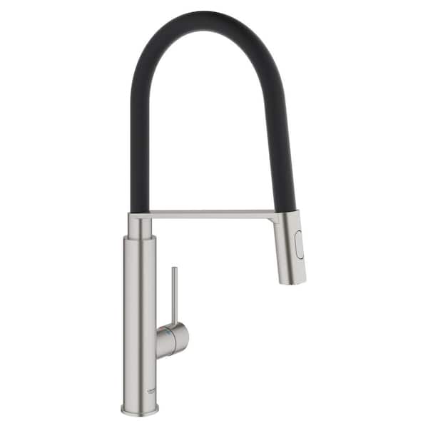 GROHE Concetto Single-Handle Pull-Down Sprayer Kitchen Faucet in SuperSteel Infinity