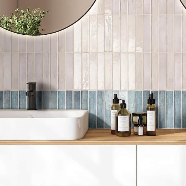 Stella miila♡　0107 ♡ MSI Camden Blush Glossy Blush Ceramic Subway Tile 2 in. x 10