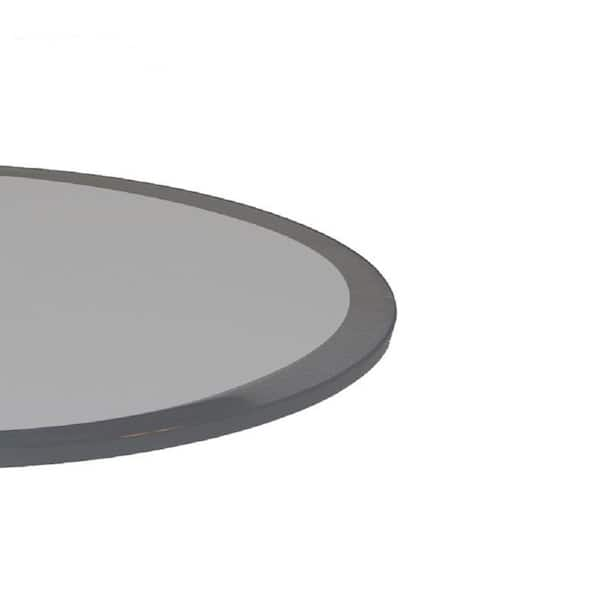 Fab Glass And Mirror 30 In Round 1 2 In Thick Beveled Tempered Grey Glass Table Top Grey 30rt12thbe The Home Depot