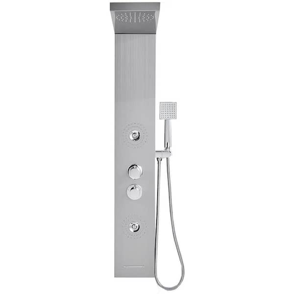 Unbranded Roxy 10.24 in. W 3 Jet Shower Tower in Silver 16GS-36266