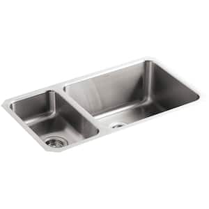 Undertone Undercounter Stainless Steel 31.5 in. 0 hole Double Basin Kitchen Sink