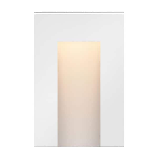 Taper Low-Voltage Satin White Integrated LED Deck Sconce