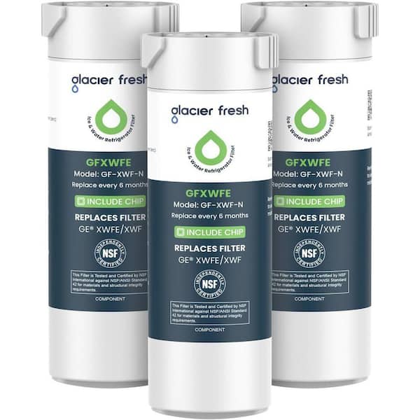 XWFE Refrigerator Water Filter for GE(with chip)-3-Pack