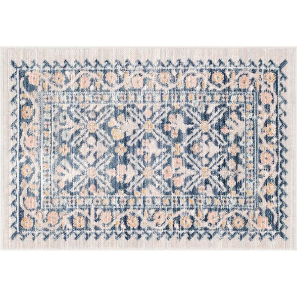 Crestwood Navy 2 ft. x 3 ft. Oriental Indoor Area Rug