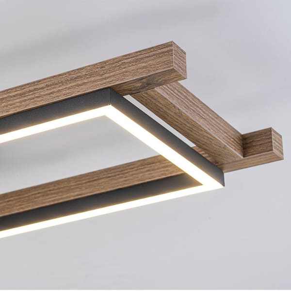 EDISLIVE Irrys 1-Light 27.6 in. Integrated LED Wood Flush Mount