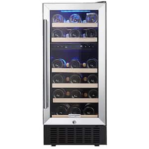 Dual Zone 28-Bottle Free Standing in Wine Cooler with Digital Temperature Control Screen Built-In