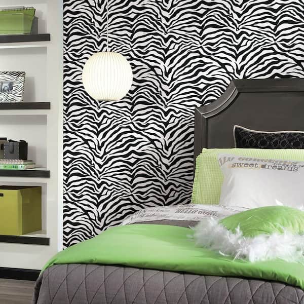 York Wallcoverings Wall In A Box Zebra Feature Wall