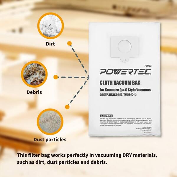 POWERTEC Dust Bags for Kenmore Q and C 