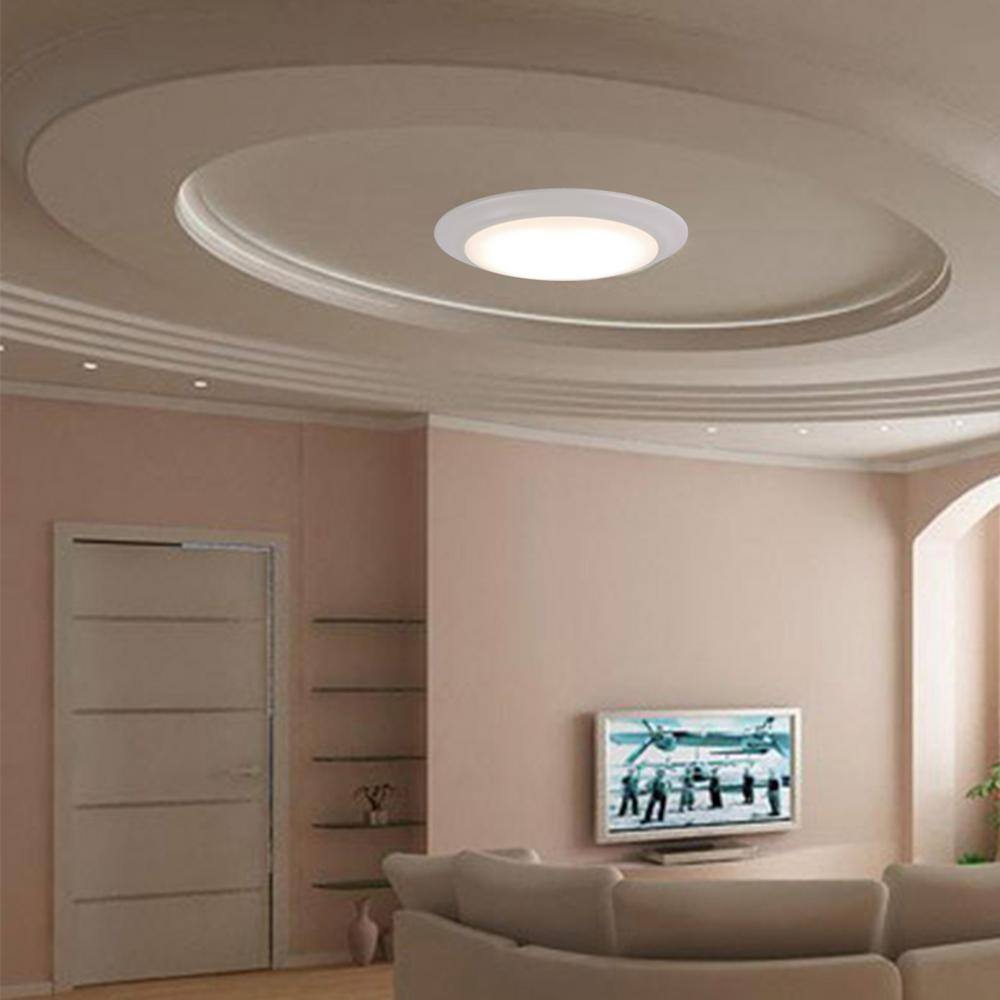 Matte White Glass LED Flush Mount Ceiling Light
