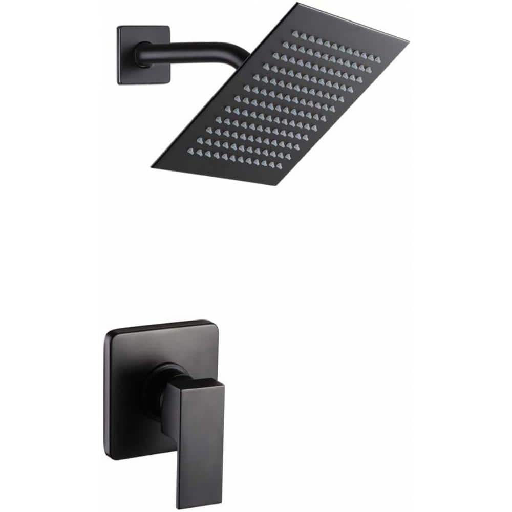 4-Spray Patterns with 2.5 GPM 7.68 in. H Wall Mount Rain Fixed Shower Head in Black price history on PriceWatchPro