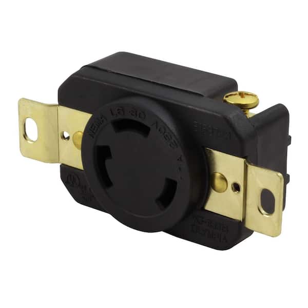 30A, 250V, NEMA L6-30R Flush Mounting Locking Industrial Grade Outlet
