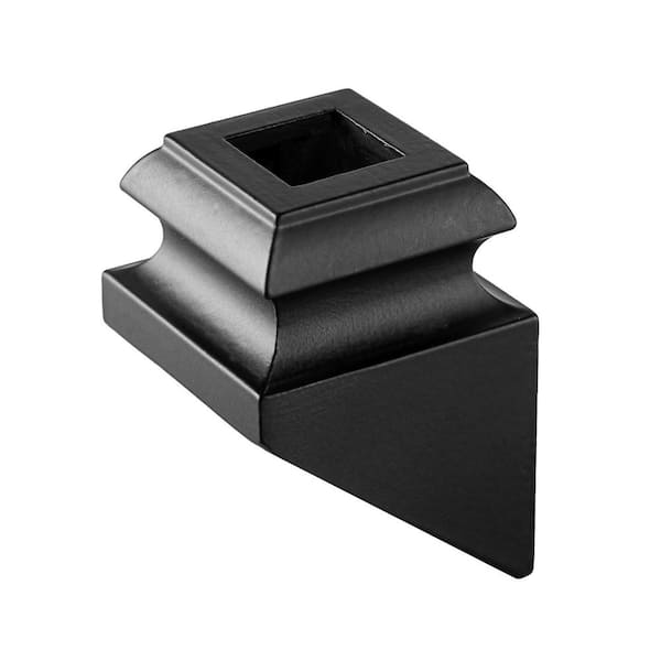 Matte Black Interior Railing Baluster Decorative Collar Shoe, Angled (12-Pack)