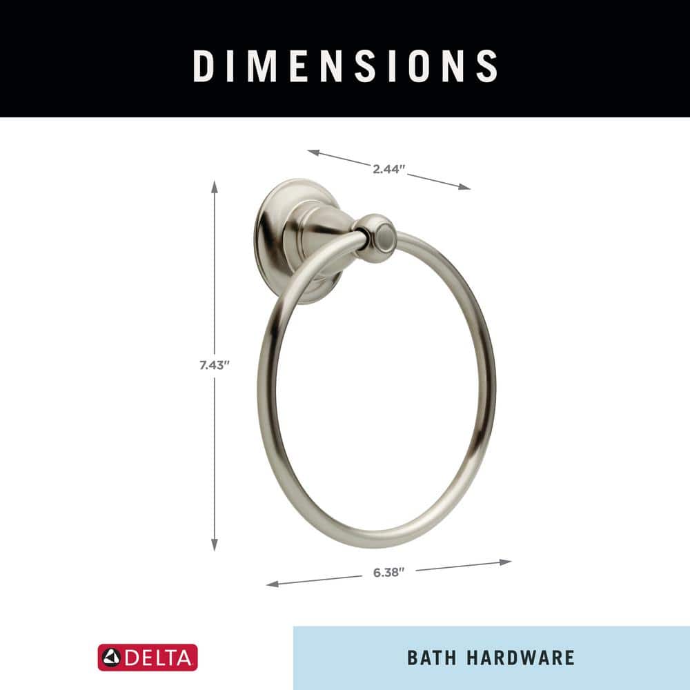 Brushed Nickel Wall Mounted Round Towel Ring