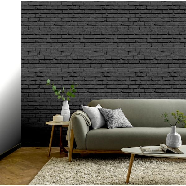 Arthouse Black Brick Paper Non-Pasted Wallpaper Roll (Covers  Sq. Ft.)  623007 - The Home Depot