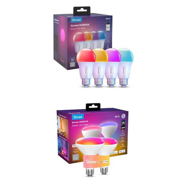 BR30 1000 Lumens (2-Pack) & A19 800 Lumens (4-Pack) Smart LED Bulb Bundle with Voice Control
