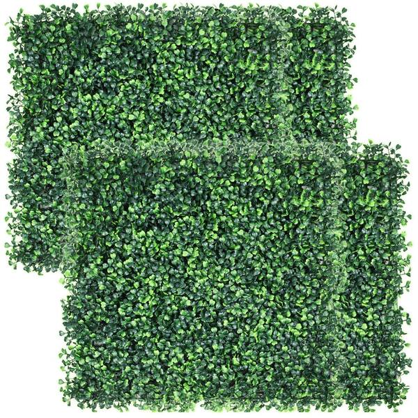 SMART GARDENER 6- Pieces 20 in. x 20 in. x 1.8 in. Square Artificial Boxwood Hedge Wall/Grass Panels, Faux Greenery Wall Decor