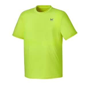 Mission Unisex Large Hi Vis Yellow Cooling Short Sleeve