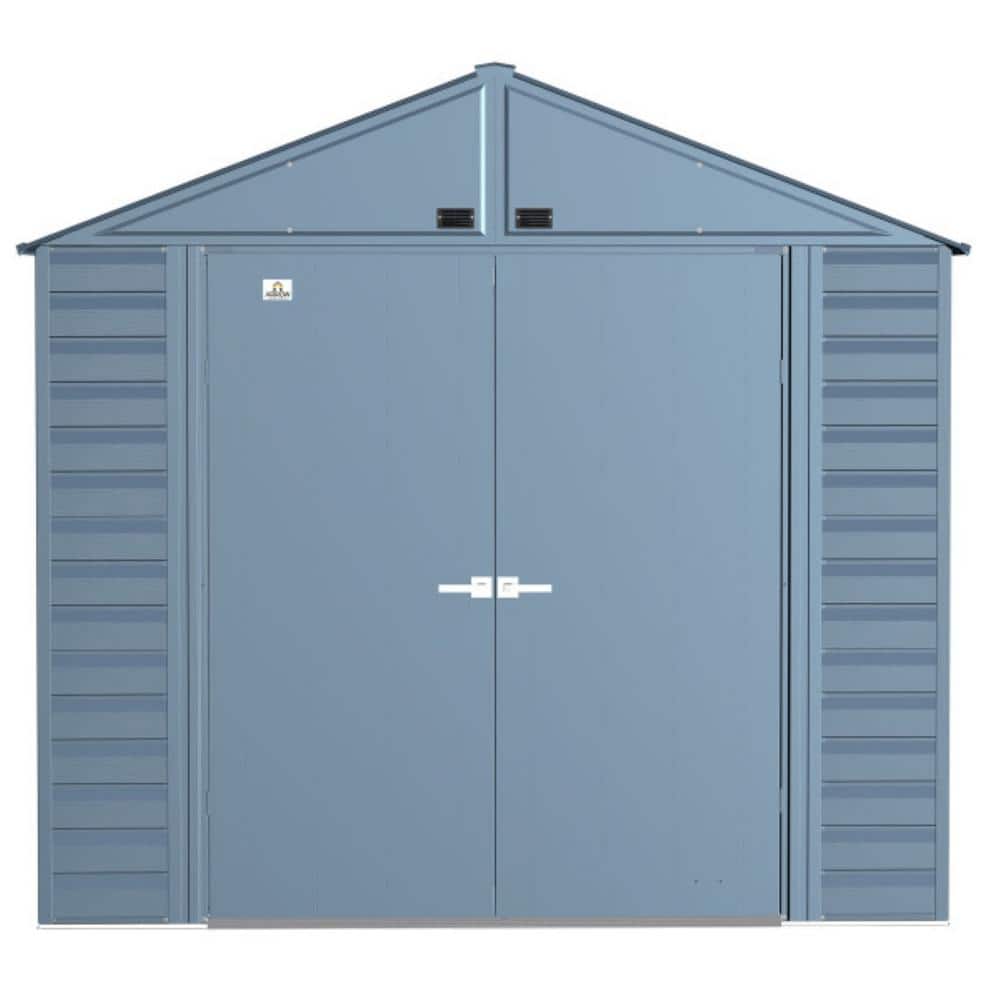 8 ft. x 6 ft. Blue Grey Galvanized Steel Storage Shed