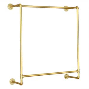 Gold Iron Wall Mounted Clothes Rack 41.33 in. W x 44.48 in. H